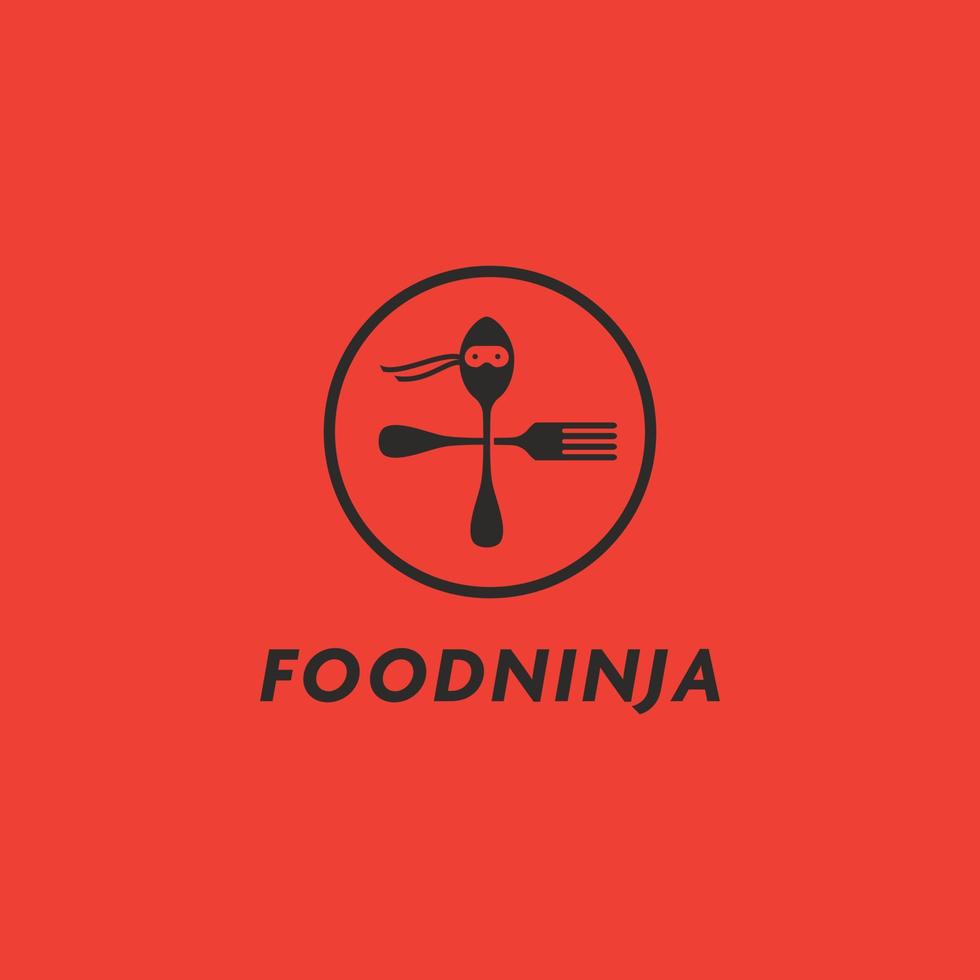 logo del ninja del cibo vettore