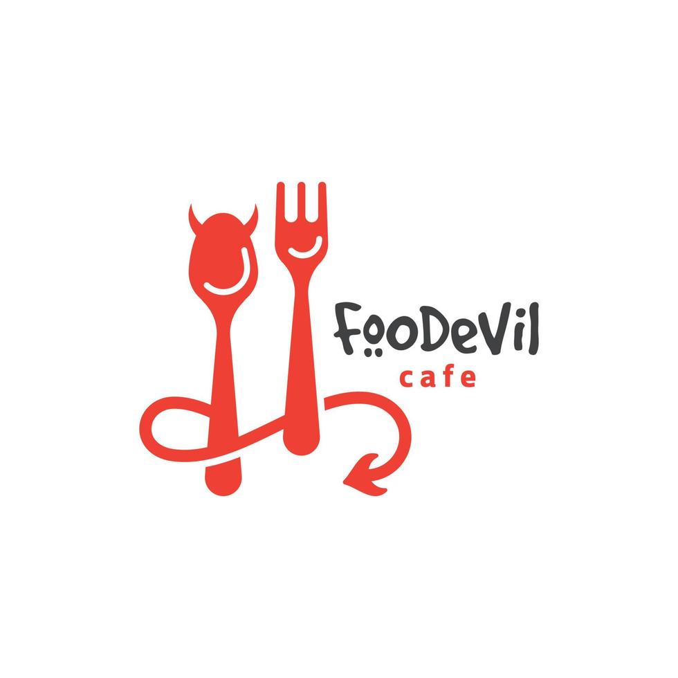 logo del diavolo del cibo vettore