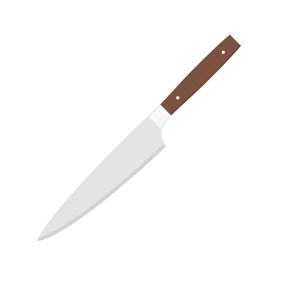 illustrazione vettoriale di coltello design piatto. il coltello è affilato utilizzato per cucinare ed è un'attrezzatura essenziale per gli chef.