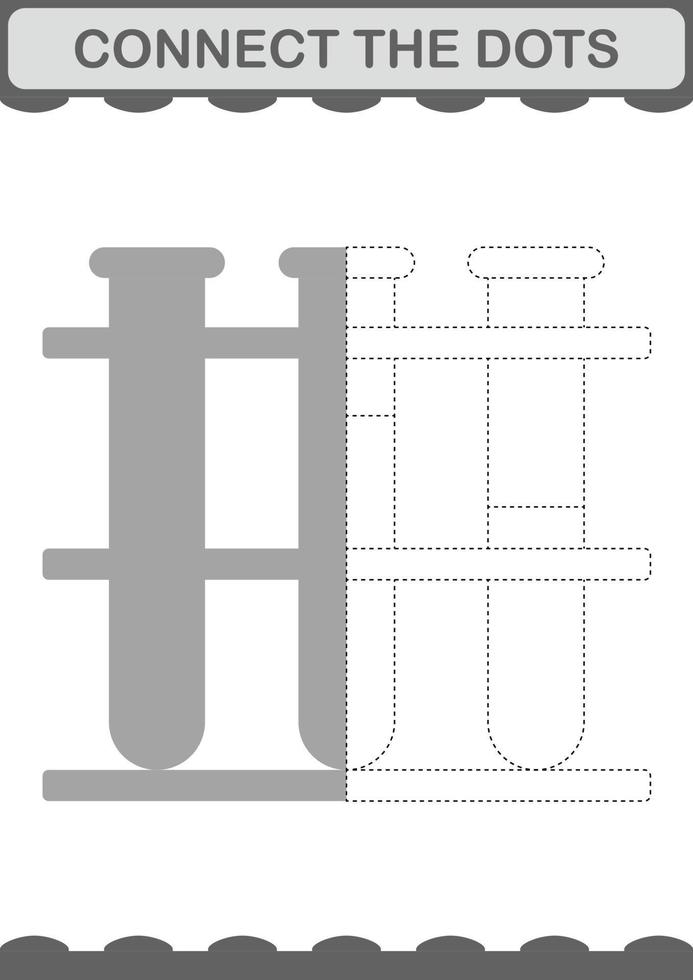 collegare la provetta a punti. foglio di lavoro per bambini vettore