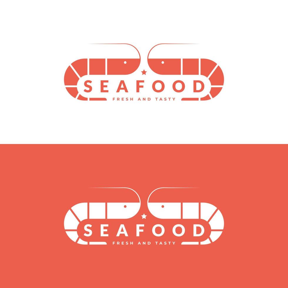 gamberetti, vettore di progettazione del logo di frutti di mare
