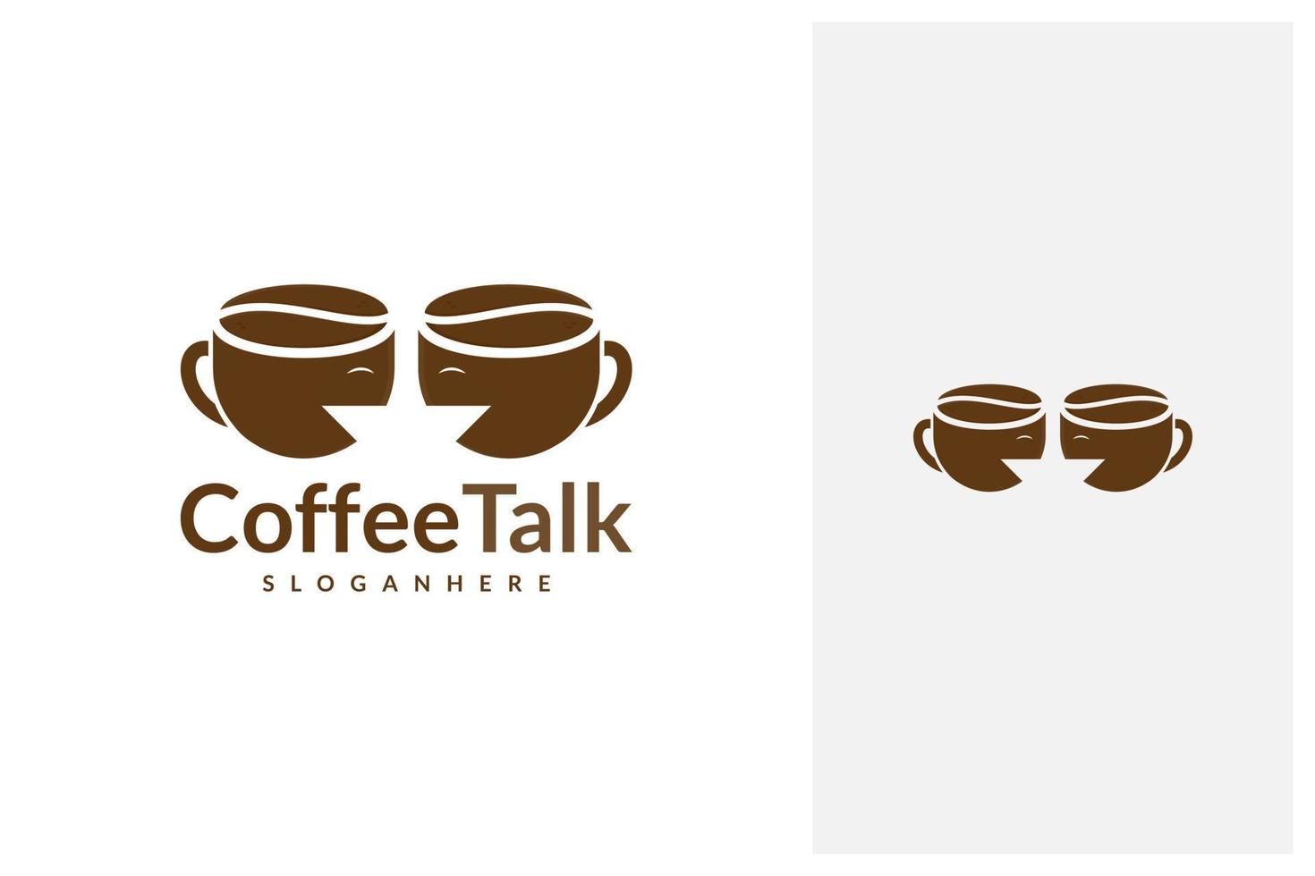 vettore di progettazione del logo di conversazione del caffè. icona del fumetto della tazza di caffè e della chat