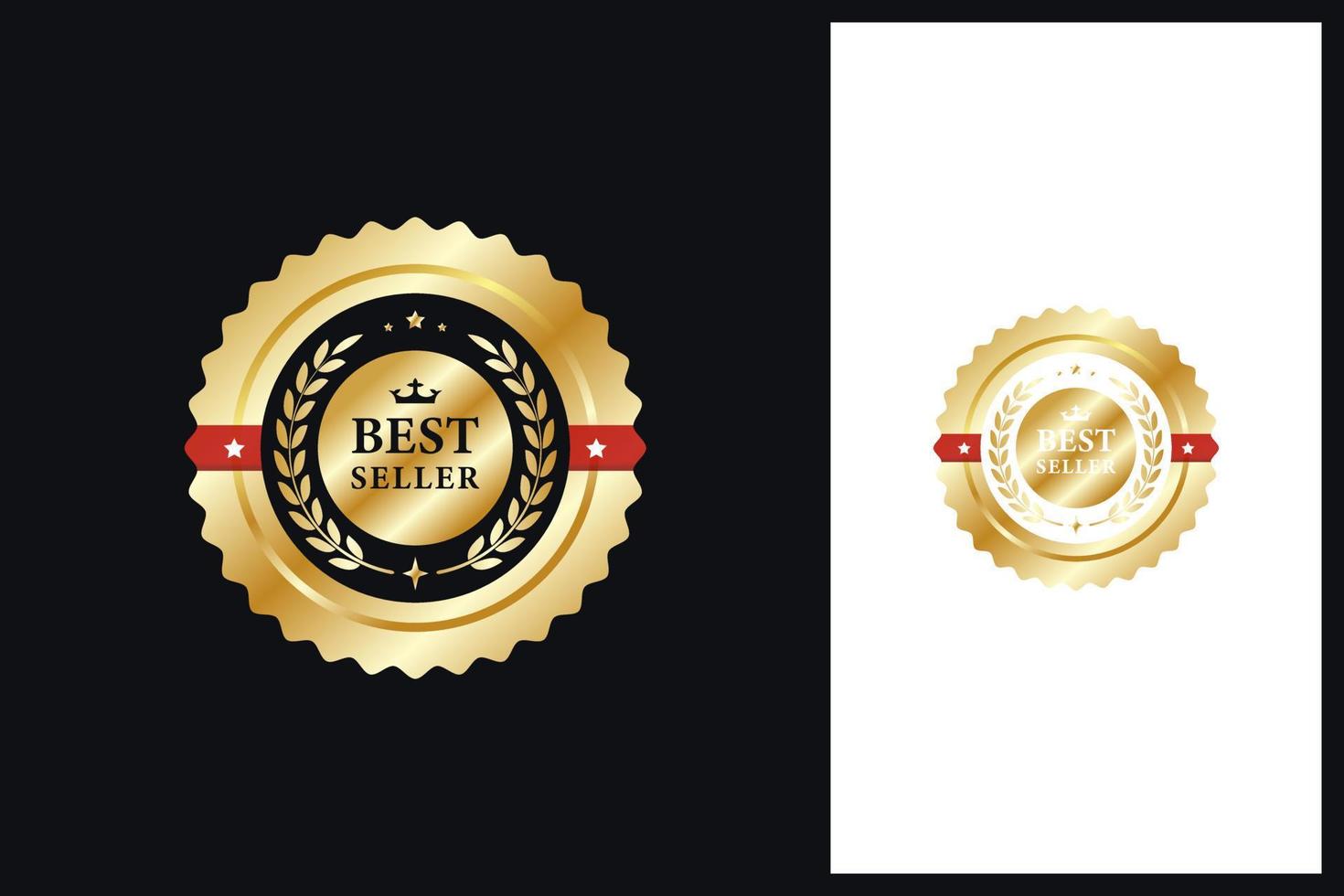 lusso, logo best seller d'oro, badge, vettore di design medaglia