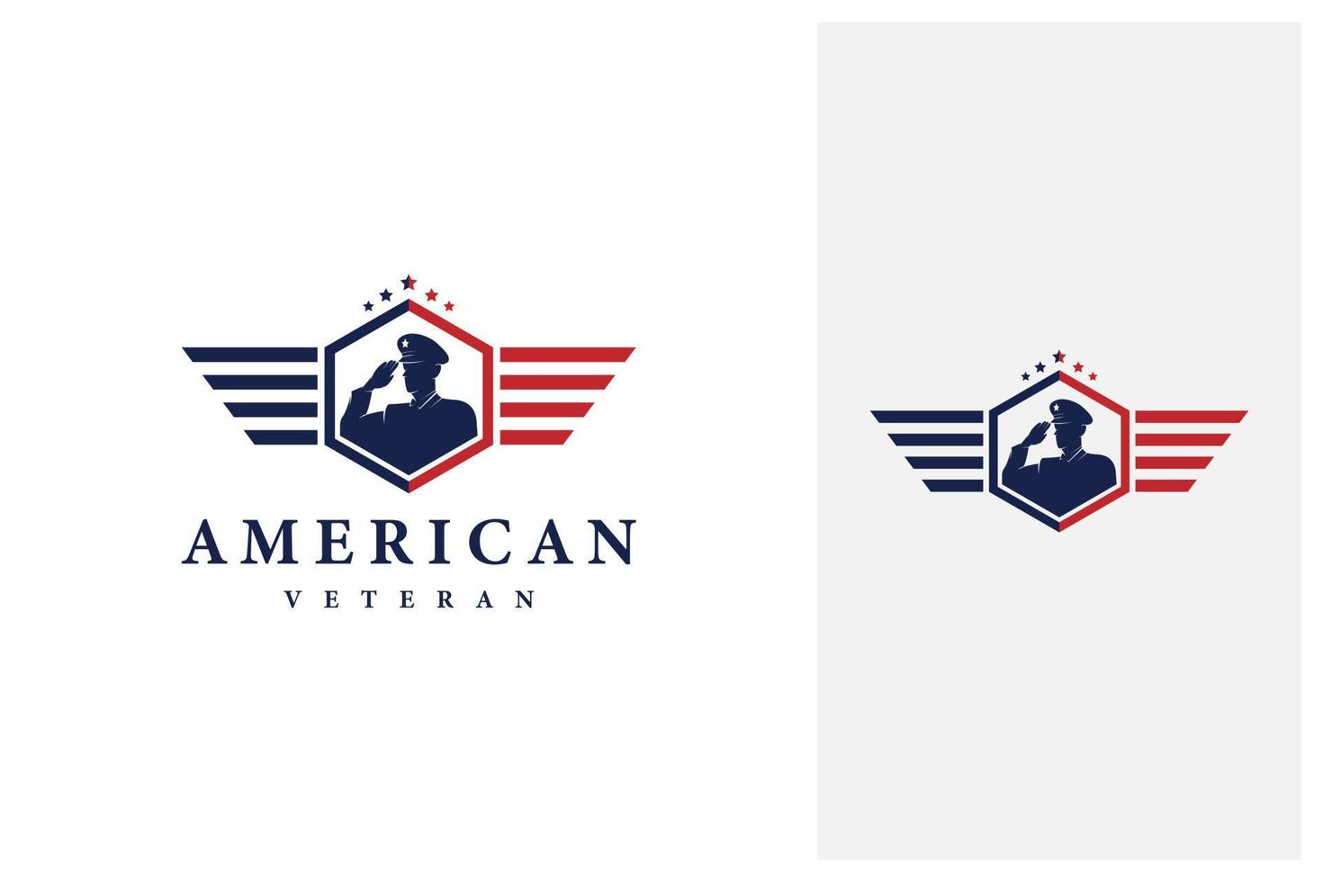 vettore di progettazione del logo dell'emblema nazionale patriottico dello scudo del veterano americano