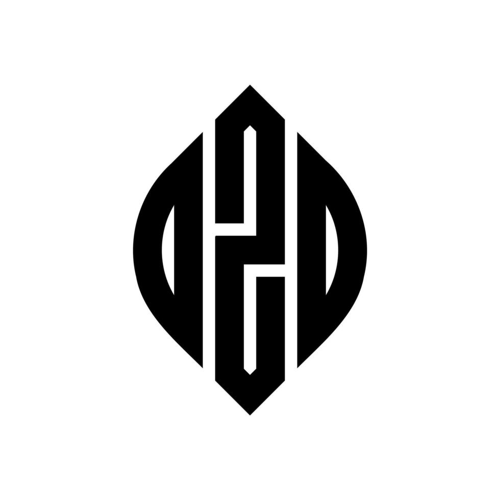 design del logo della lettera circolare ozd con forma circolare ed ellittica. ozd lettere ellittiche con stile tipografico. le tre iniziali formano un logo circolare. ozd cerchio emblema astratto monogramma lettera marchio vettore. vettore
