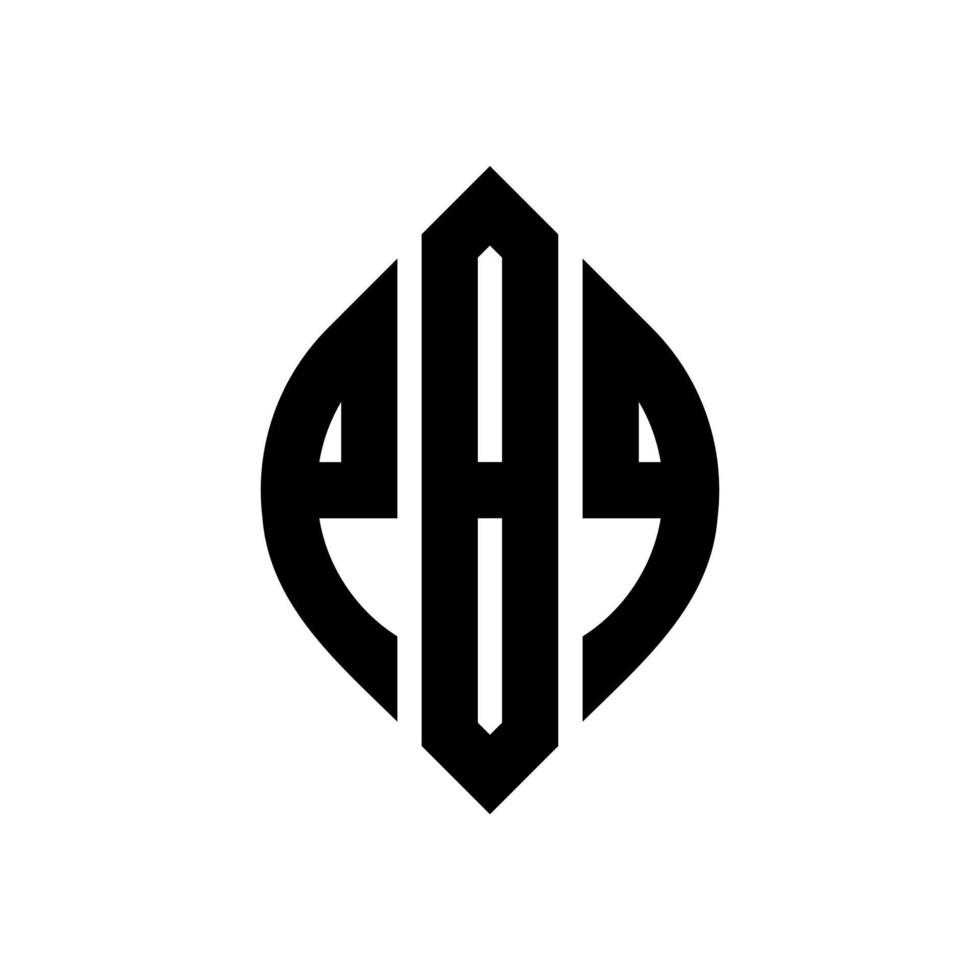design del logo della lettera del cerchio pbq con forma circolare ed ellittica. pbq lettere ellittiche con stile tipografico. le tre iniziali formano un logo circolare. pbq cerchio emblema astratto monogramma lettera marchio vettore. vettore