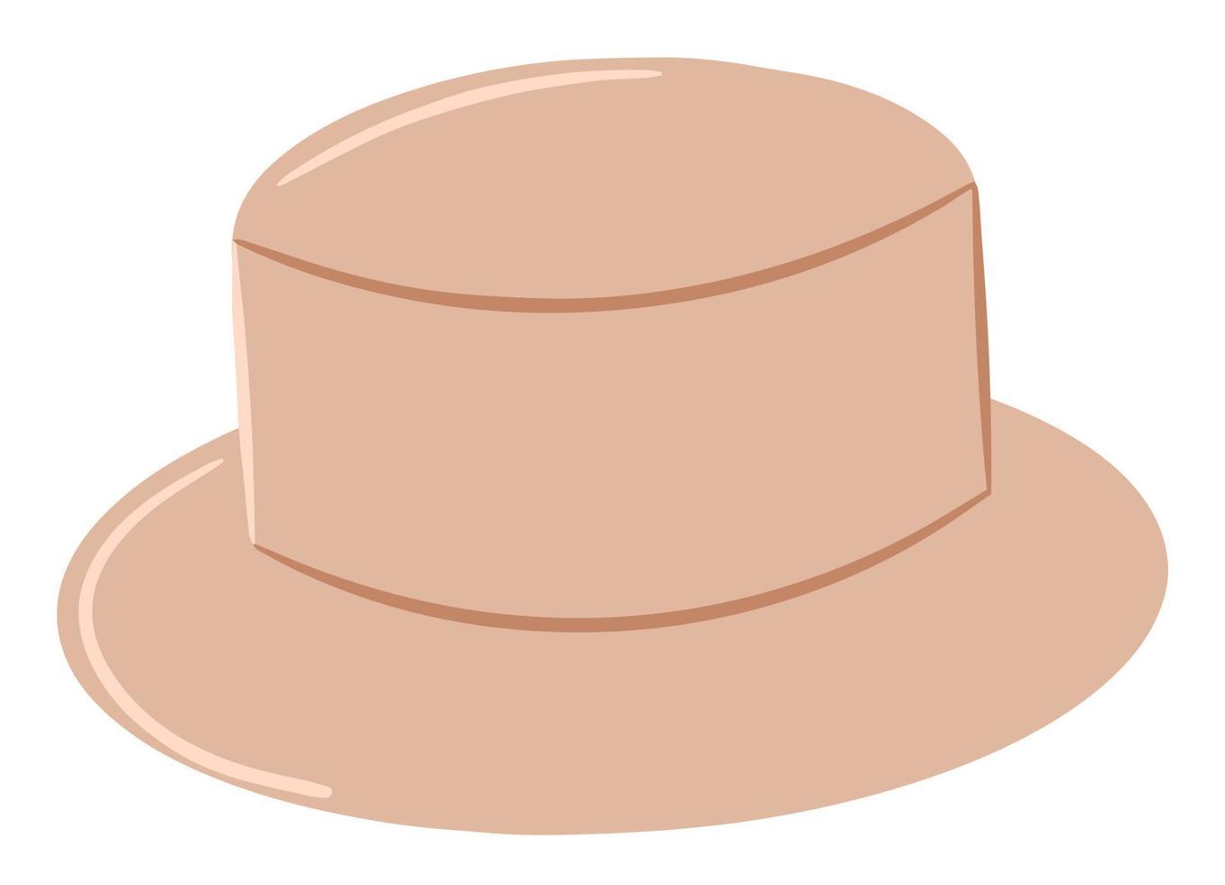 cappello da donna, capo di abbigliamento o accessorio, cappello carino, accessorio estivo, cappello di paglia, stile elegante e semplice, illustrazione del fumetto, disegno vettoriale, stampa vettore