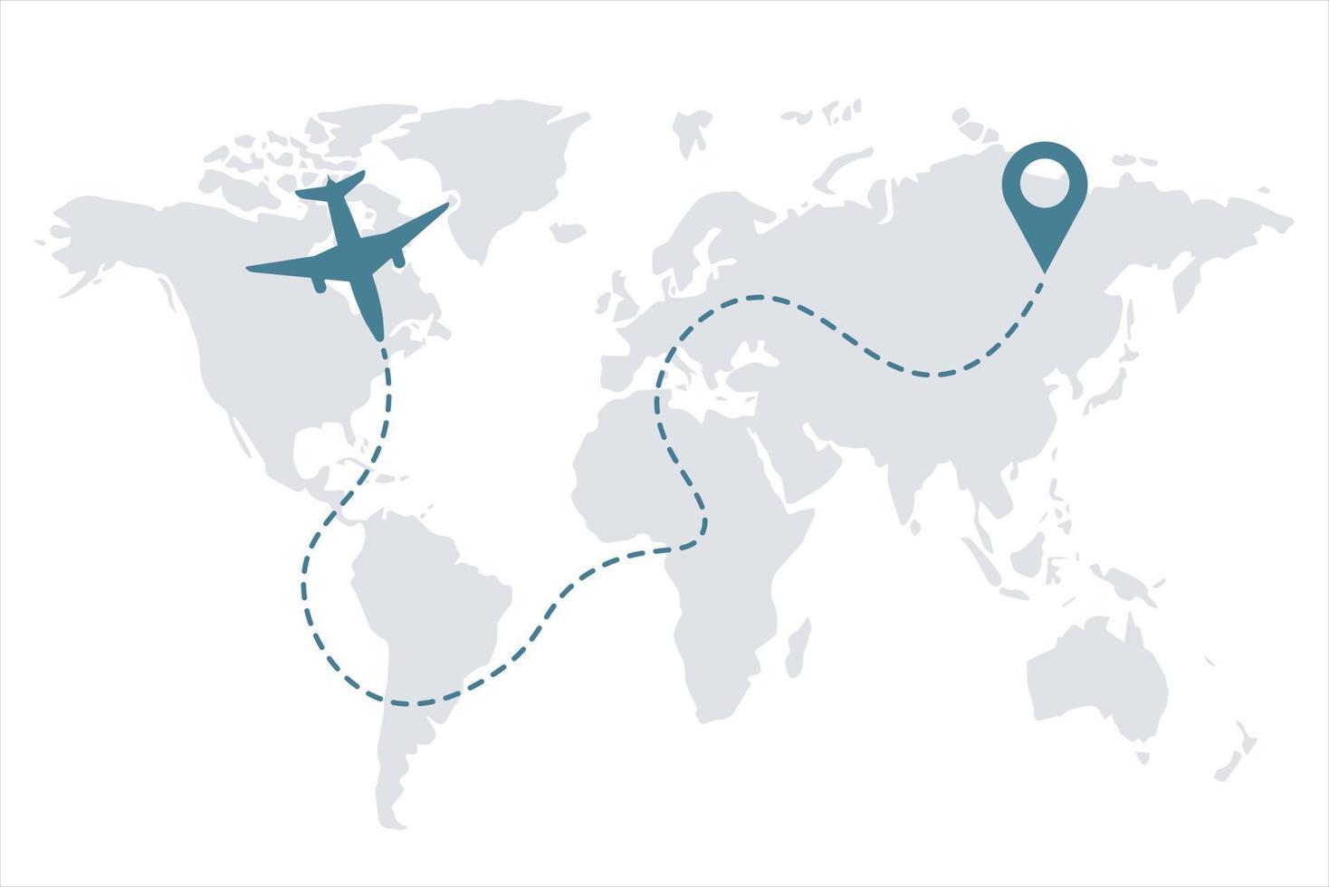 icone vettoriali del percorso della linea dell'aeroplano delle rotte di volo dell'aereo con punti di partenza e tracce di linee tratteggiate. icona di clip art di aeromobili con traccia del percorso del percorso.