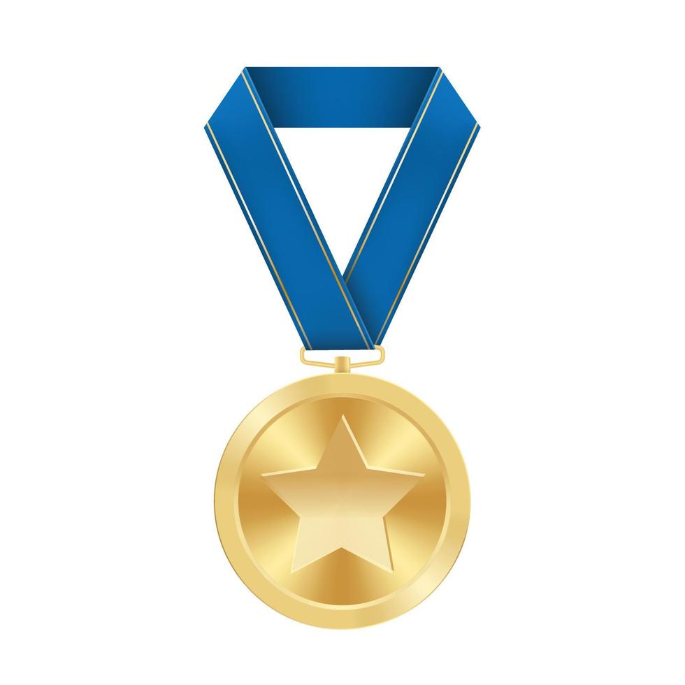 medaglia d'oro con illustrazione a stella da forme geometriche vettore