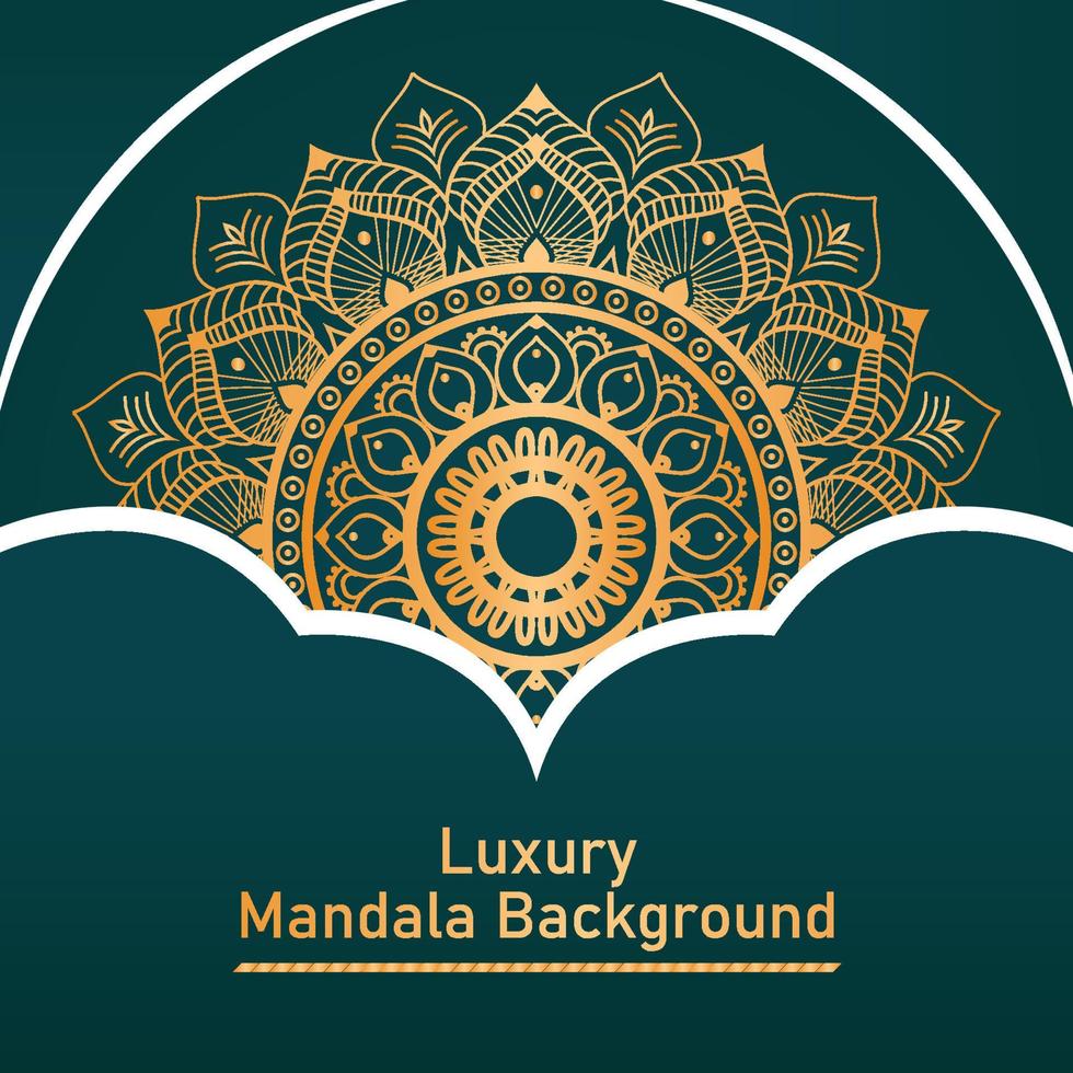 Mandala ornamentale di lusso creativo con motivo circolare, mandala di fiori con sfumatura di colore con un design di sfondo unico nel vettore di colore oro