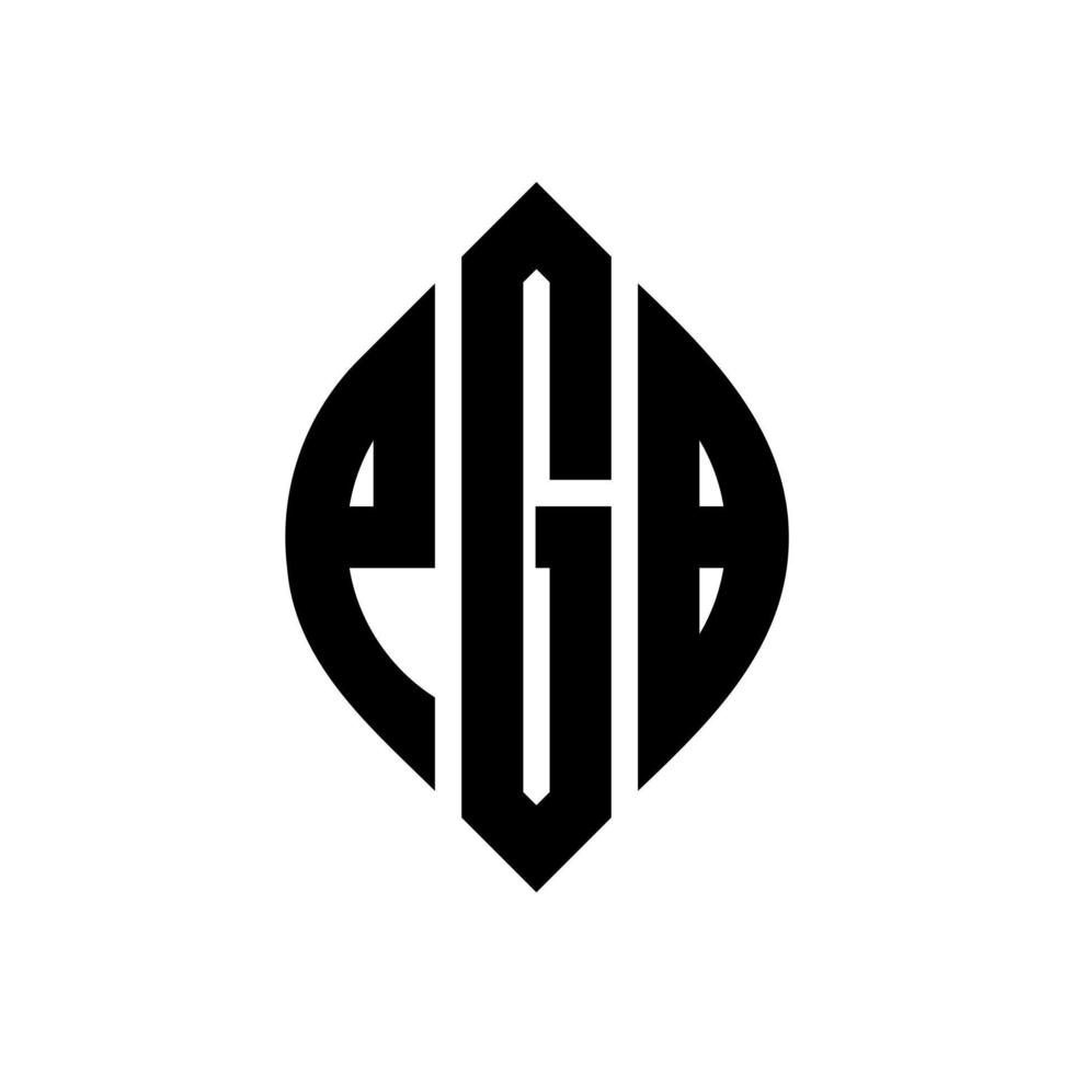 design del logo della lettera del cerchio pgb con forma circolare ed ellittica. pgb lettere ellittiche con stile tipografico. le tre iniziali formano un logo circolare. pgb cerchio emblema astratto monogramma lettera marchio vettore. vettore
