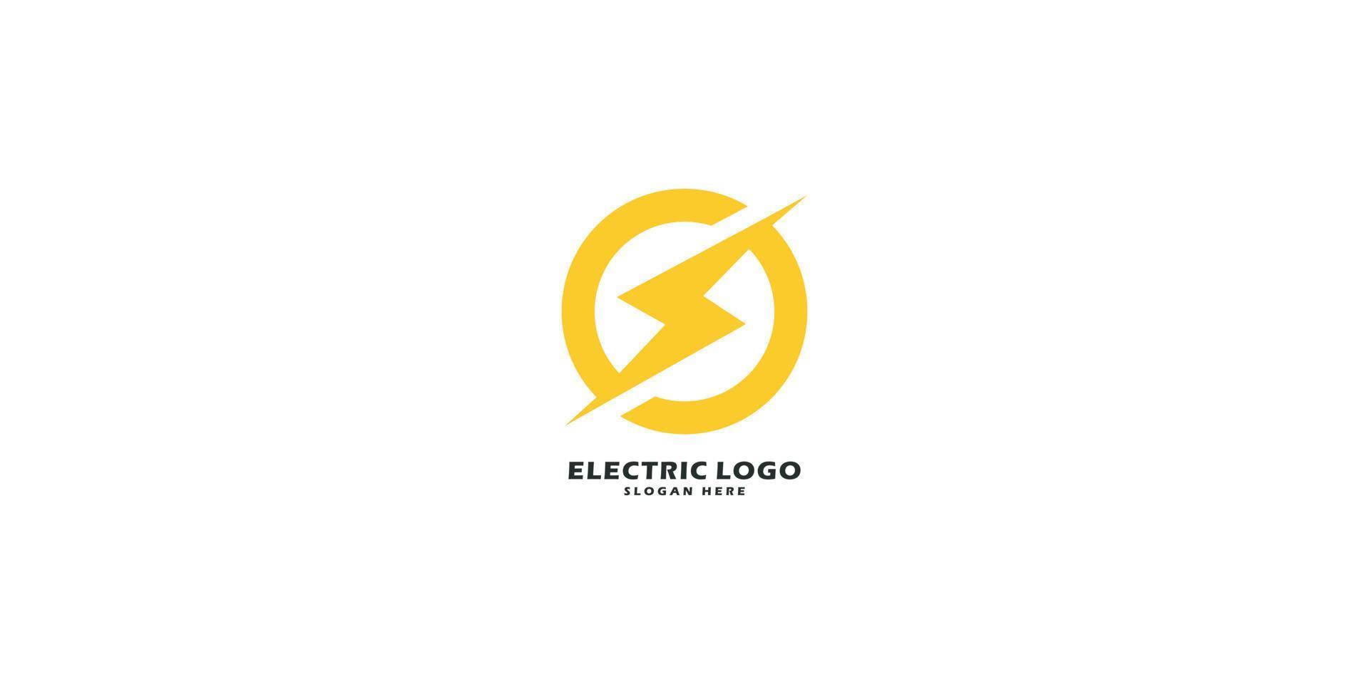 elemento di design del logo vettoriale di energia elettrica
