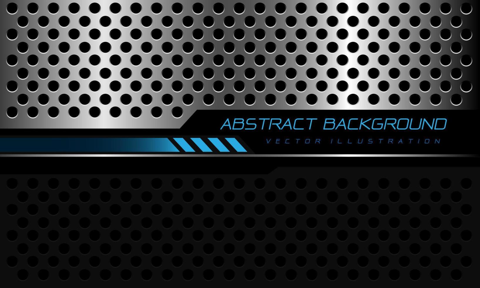 astratto blu grigio nero argento cyber linea geometrica futurisitc con design a maglie circolari tecnologia moderna vettore di sfondo