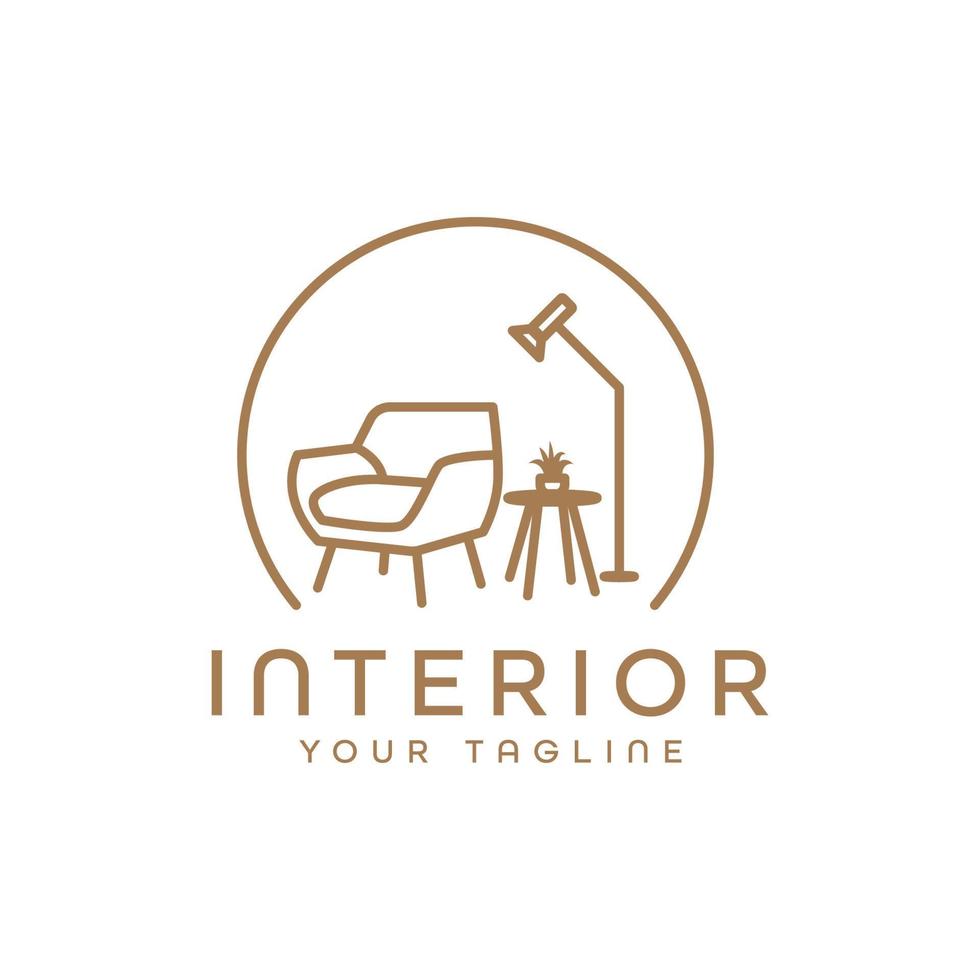 design del logo interno della galleria di mobili vettore