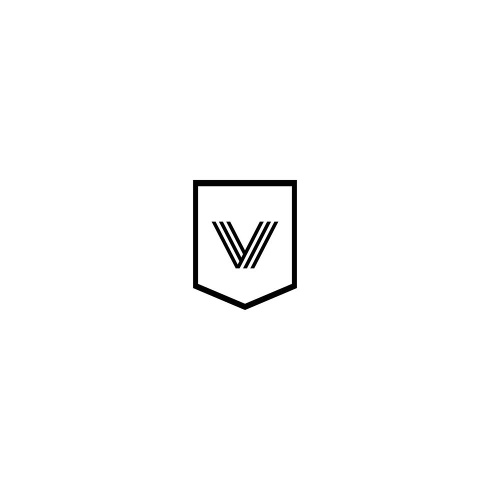 logo della lettera v con strisce vettore