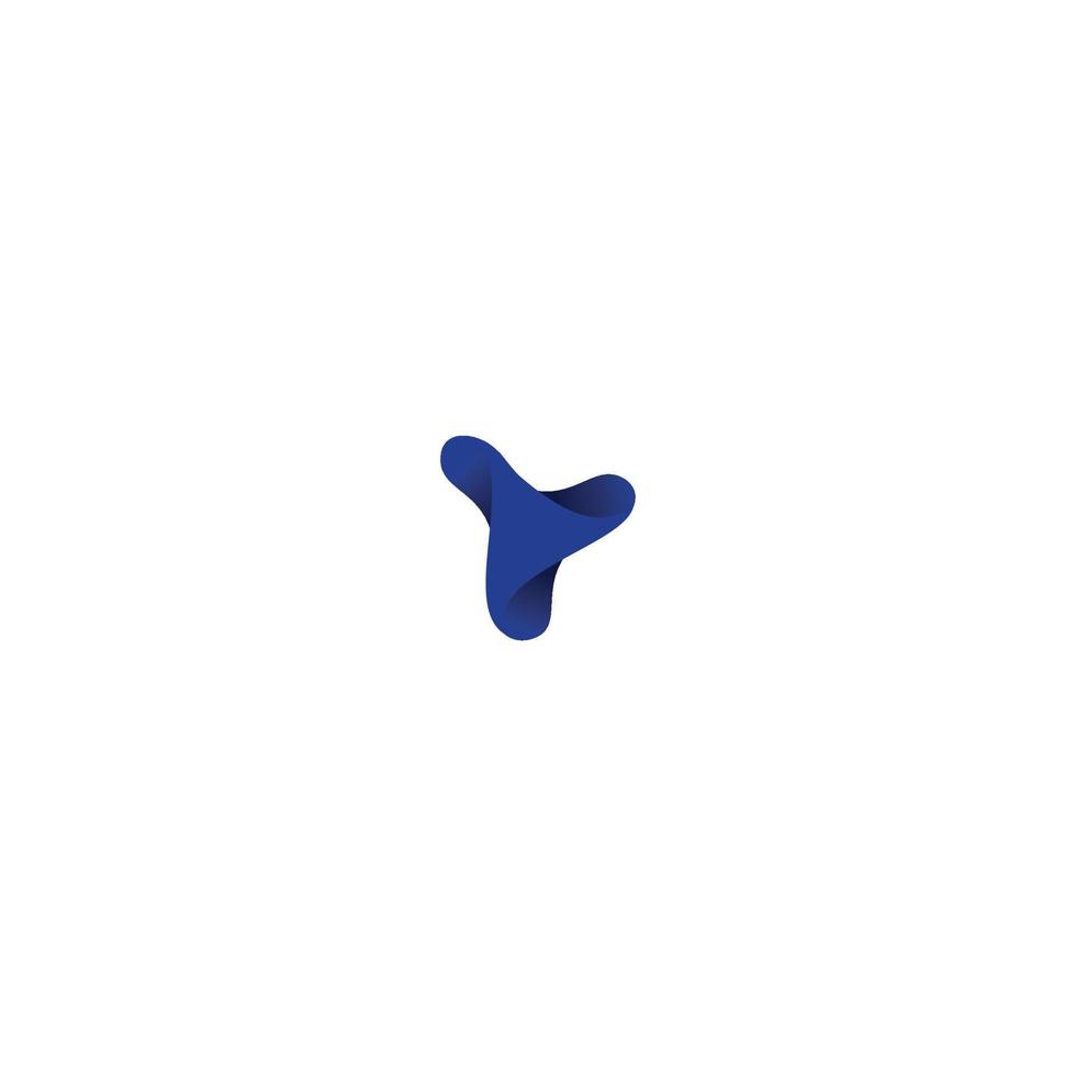 logo 3d triangolo blu vettore