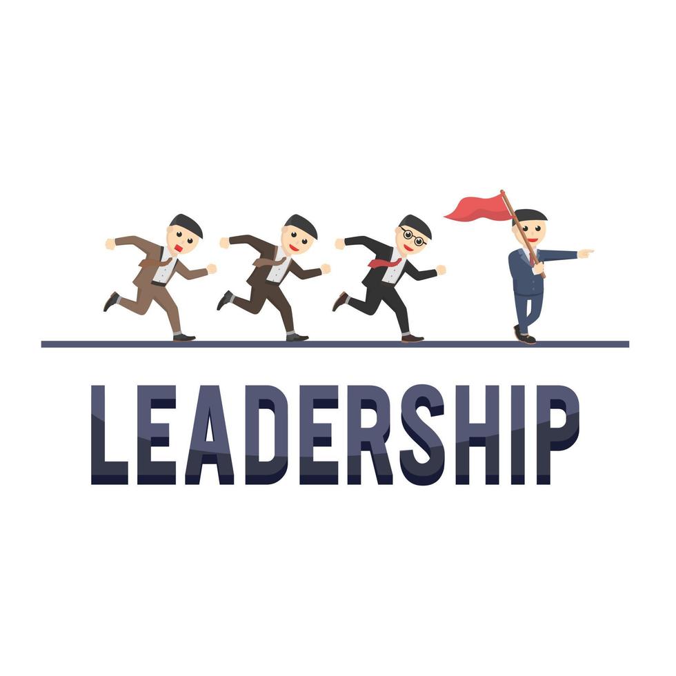 carattere di design di leadership aziendale su sfondo bianco vettore