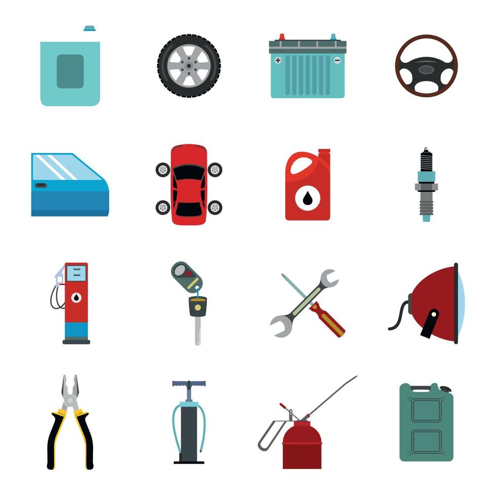 set di icone di manutenzione del servizio auto vettore