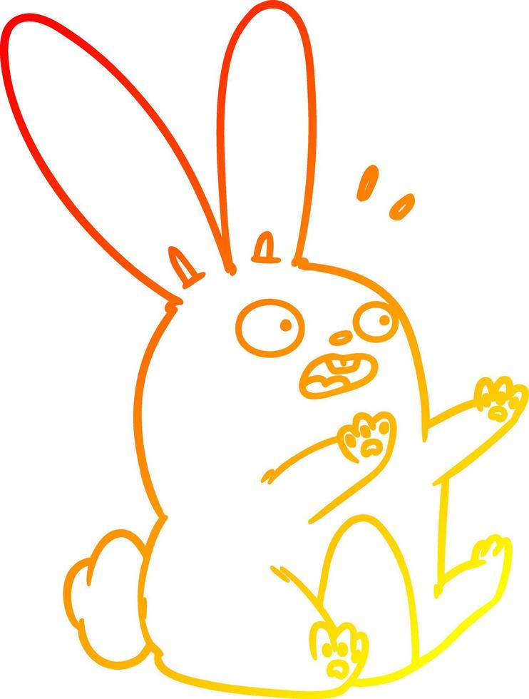 caldo gradiente disegno cartone animato coniglio spaventato vettore