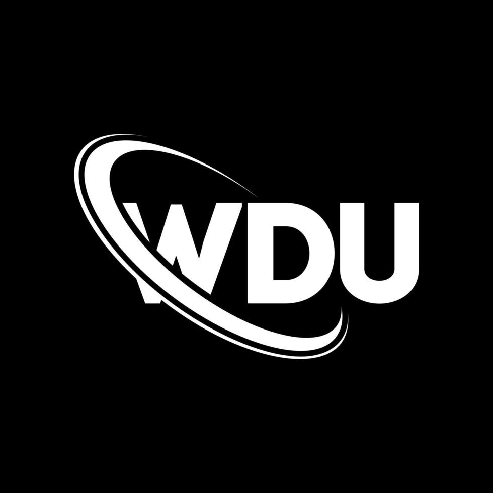 logo wdu. lettera wdu. design del logo della lettera wdu. iniziali logo wdu legate a cerchio e logo monogramma maiuscolo. tipografia wdu per il marchio tecnologico, commerciale e immobiliare. vettore