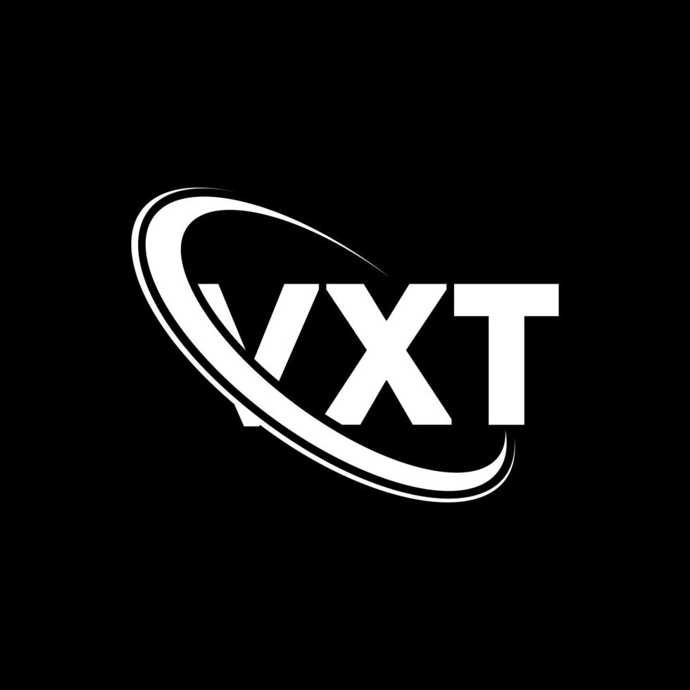 logo vxt. lettera vxt. design del logo della lettera vxt. iniziali vxt logo collegate con cerchio e logo monogramma maiuscolo. tipografia vxt per il marchio tecnologico, aziendale e immobiliare. vettore