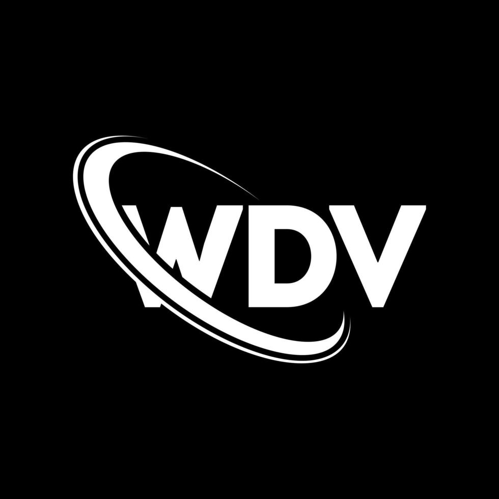 logo wdv. lettera wdv. design del logo della lettera wdv. iniziali logo wdv collegate con cerchio e logo monogramma maiuscolo. tipografia wdv per marchio tecnologico, aziendale e immobiliare. vettore