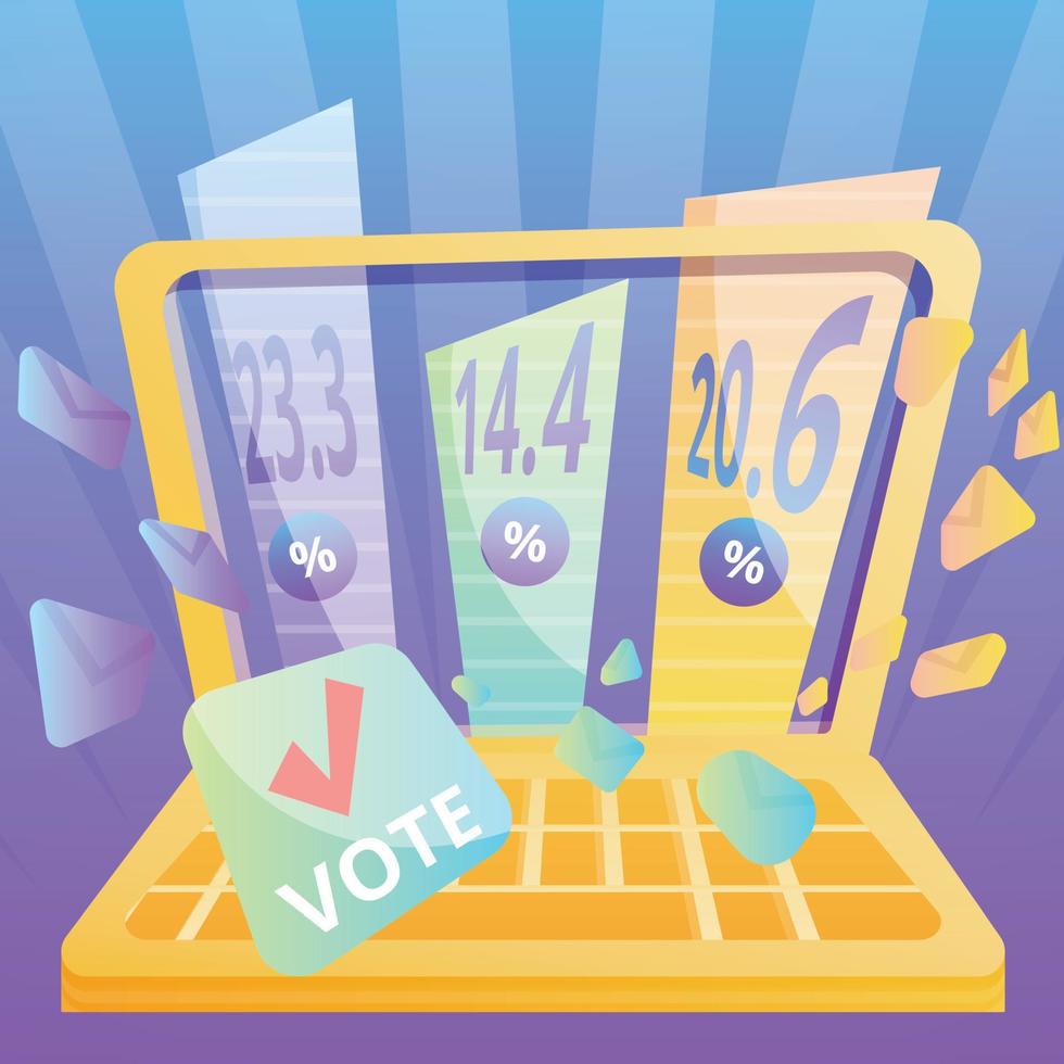 sfondo del concetto di voto online, stile cartone animato vettore