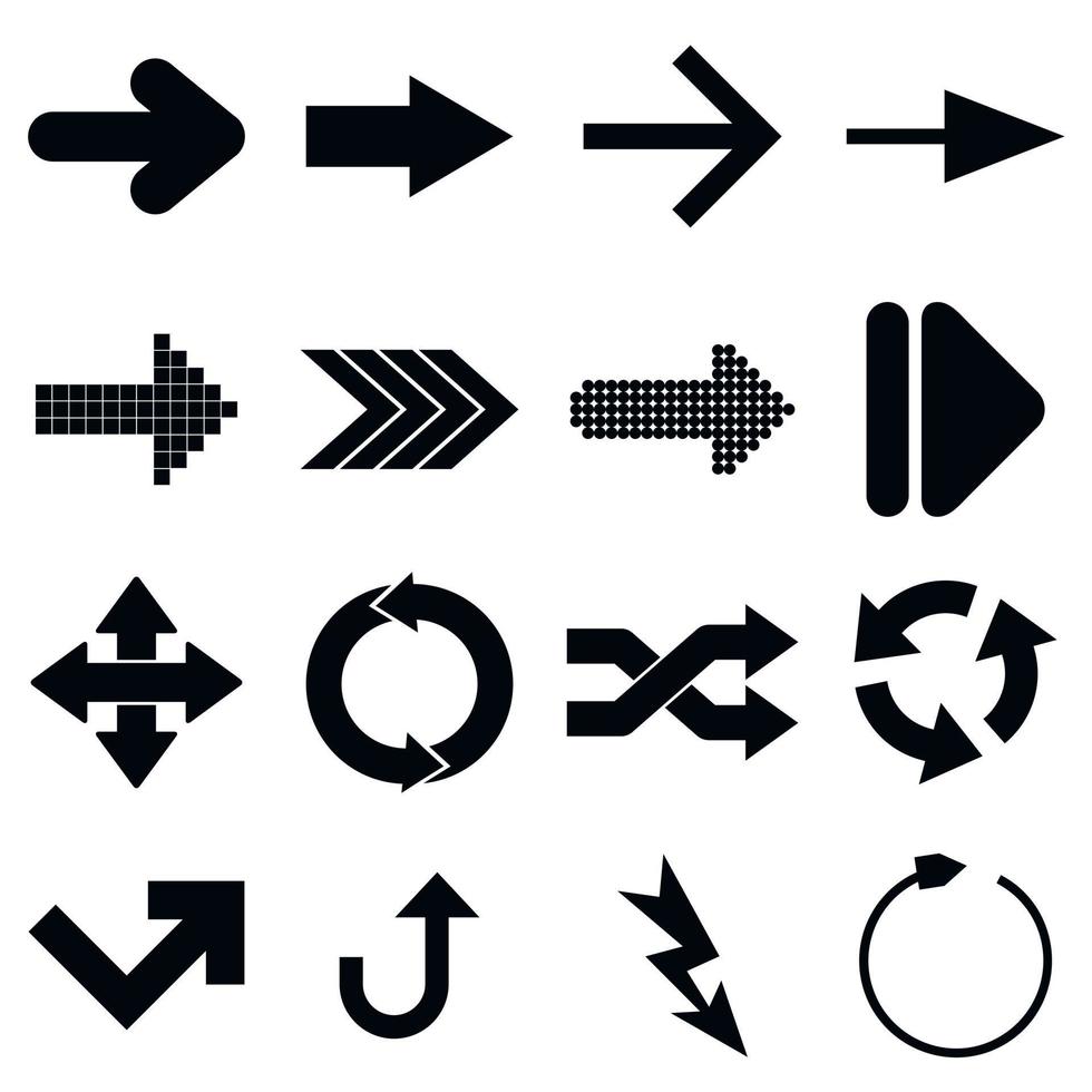 Icone semplici nere del segno della freccia vettore