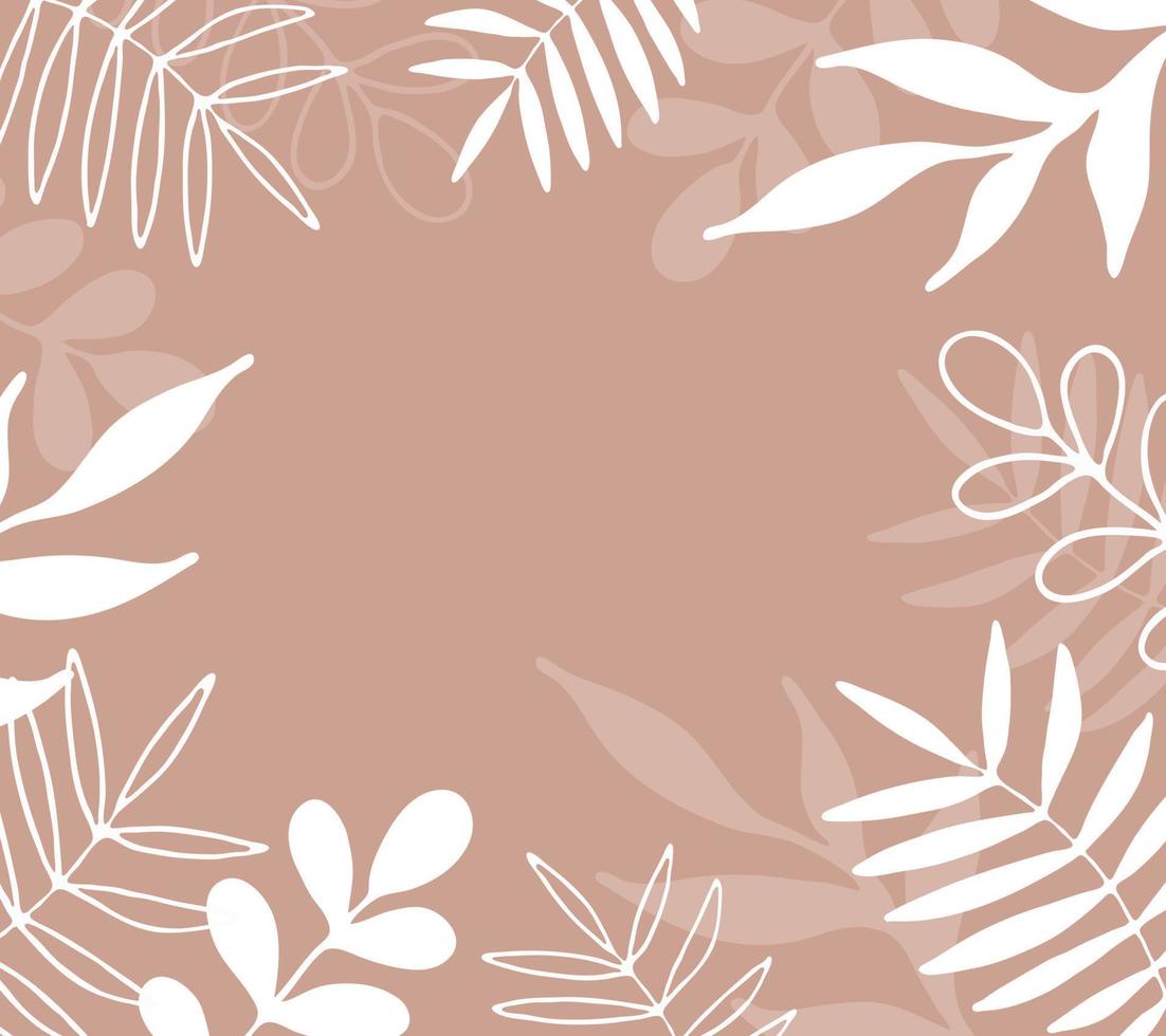 sfondo colorato tenue con foglie tropicali. stile bohémien vettore