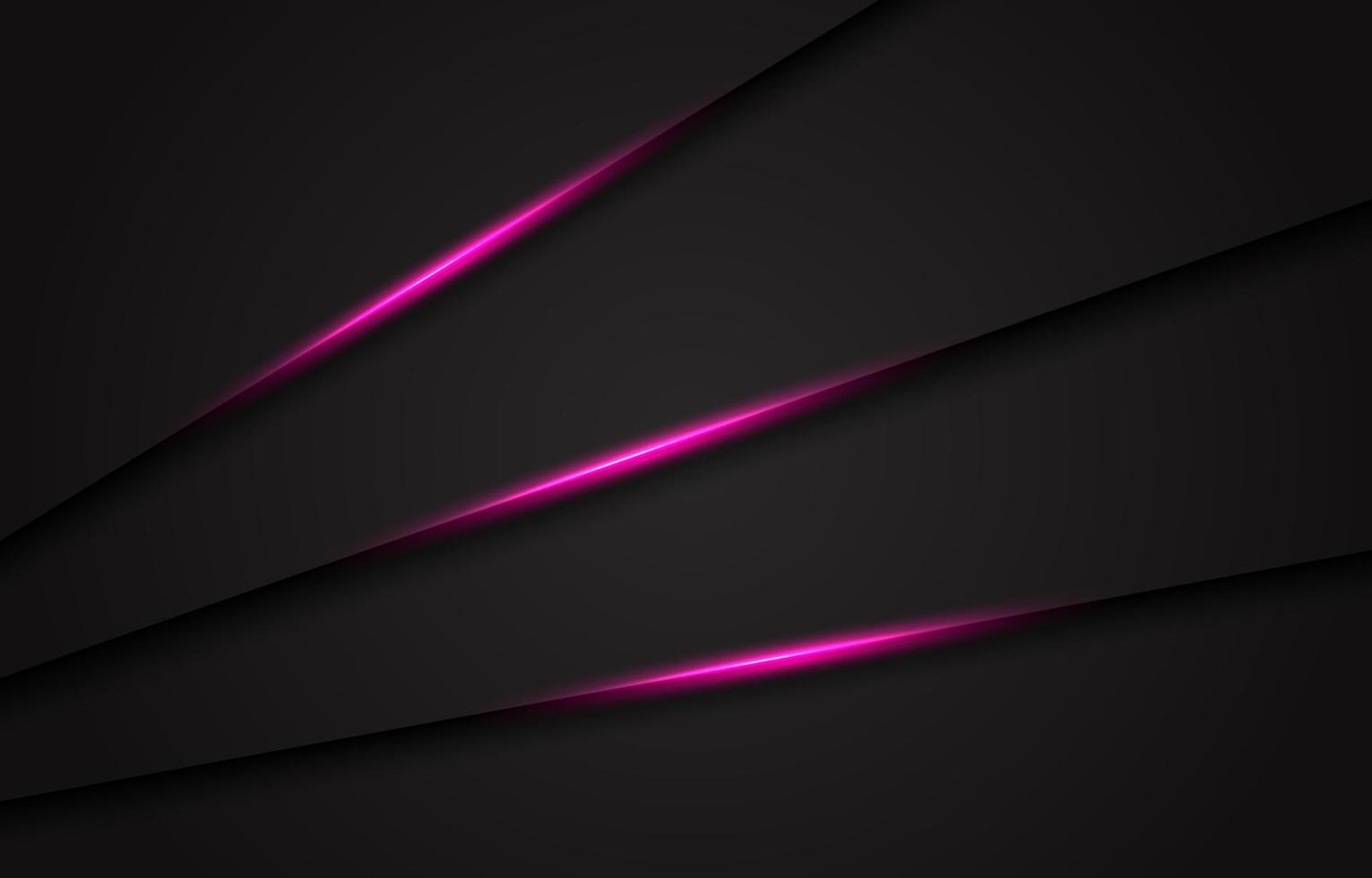 triangolo grigio scuro barra astratta con linea di luce rosa su spazio vuoto design moderno lusso futuristico sfondo illustrazione vettoriale. vettore