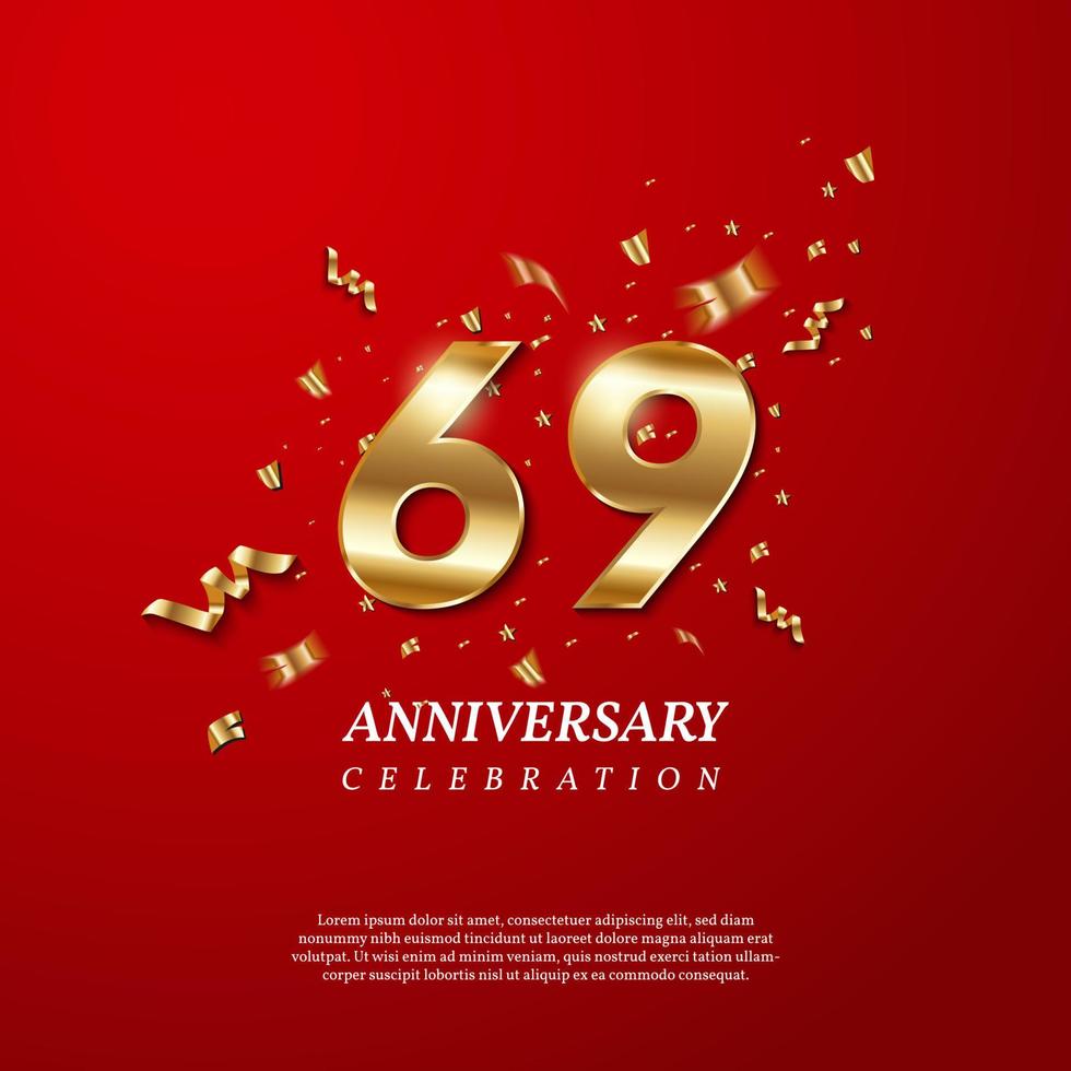Celebrazione del 69° anniversario. numero d'oro 69 vettore