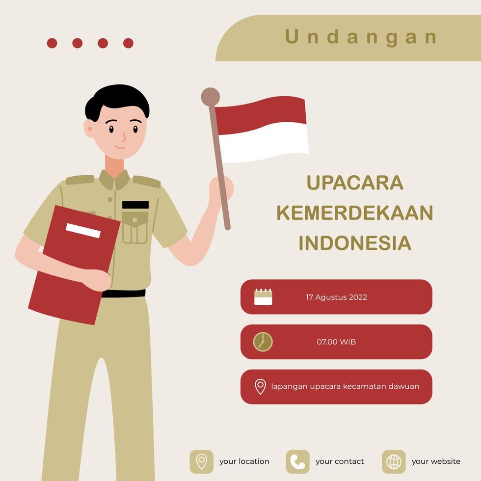 post sui social media dell'invito del funzionario indonesiano vettore