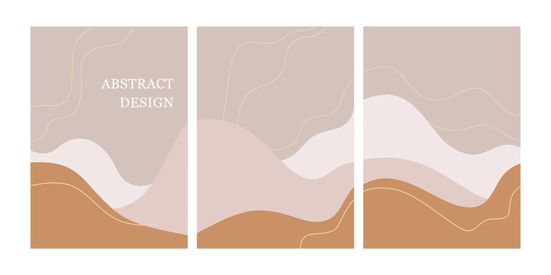 set di modelli di design moderno con forme organiche astratte in colori pastello. sfondo minimal ed elegante per brochure, volantini, banner, poster e design di branding. illustrazione vettoriale