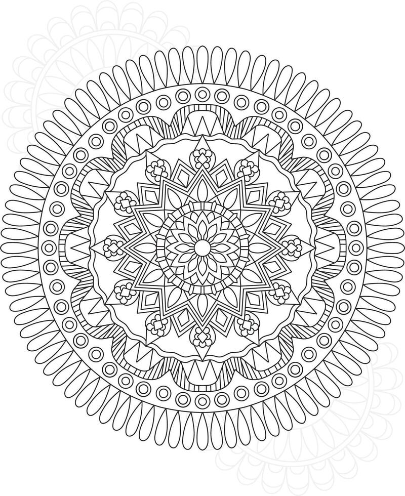 Mandala da colorare per adulti e bambini vettore