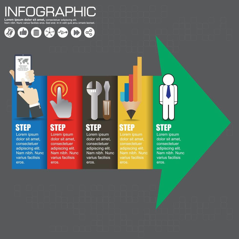 modello di progettazione infografica e concetto di business con 4 opzioni, parti, passaggi o processi. può essere utilizzato per layout del flusso di lavoro, diagramma, opzioni di numero, web design. vettore