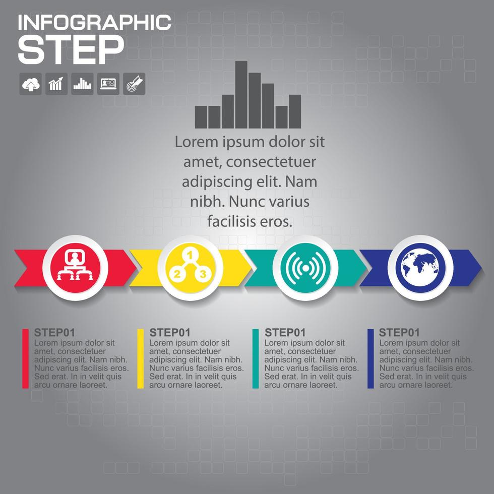 modello di progettazione infografica timeline con 5 opzioni, diagramma di processo, illustrazione eps10 vettoriale