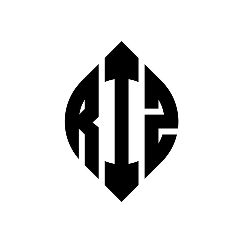 riz circle letter logo design con forma circolare ed ellittica. riz lettere ellittiche con stile tipografico. le tre iniziali formano un logo circolare. riz cerchio emblema astratto monogramma lettera marchio vettore. vettore