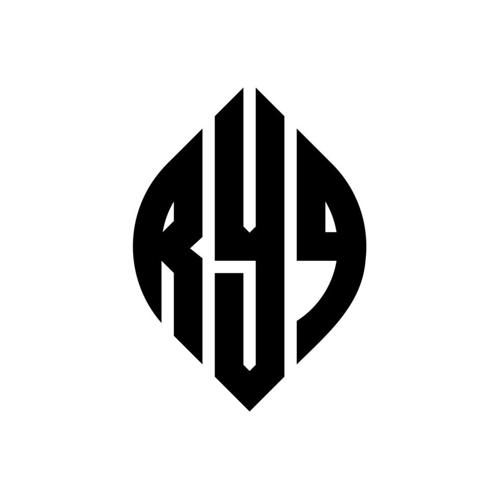 ryq circle letter logo design con forma circolare ed ellittica. ryq lettere ellittiche con stile tipografico. le tre iniziali formano un logo circolare. ryq cerchio emblema astratto monogramma lettera marchio vettore. vettore