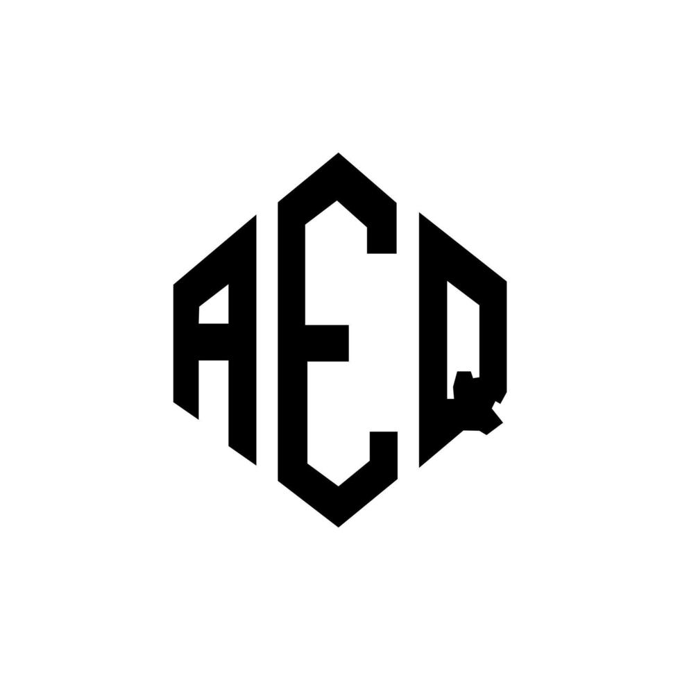 design del logo della lettera aeq con forma poligonale. aeq poligono e design del logo a forma di cubo. aeq modello di logo vettoriale esagonale colori bianco e nero. monogramma aeq, logo aziendale e immobiliare.