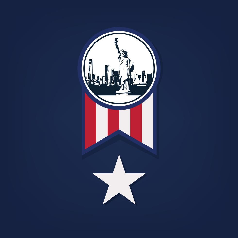 distintivo del nastro america. illustrazione vettoriale eps10