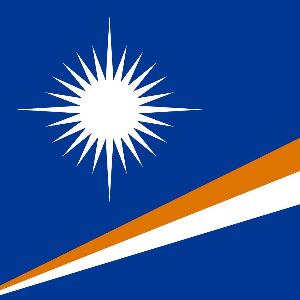 bandiera delle isole marshall, colori ufficiali. illustrazione vettoriale. vettore