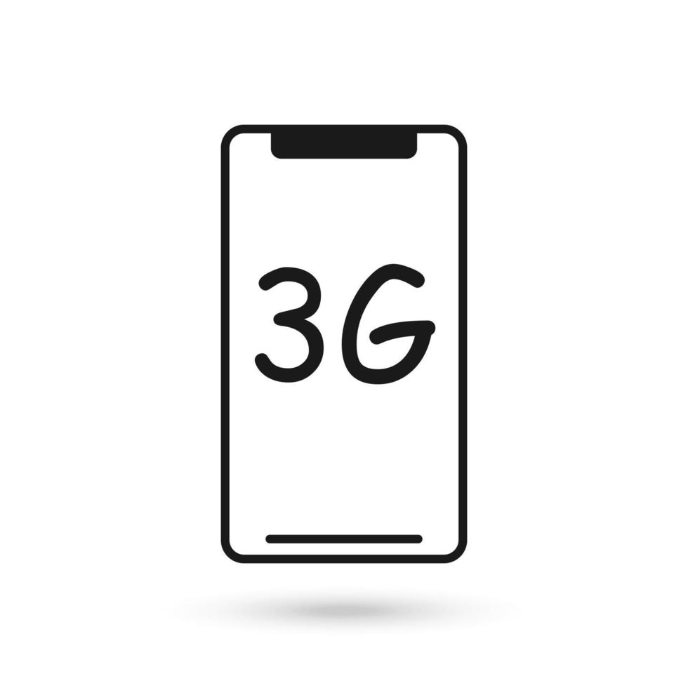 icona del design piatto del telefono cellulare con il simbolo della tecnologia di comunicazione 3g vettore
