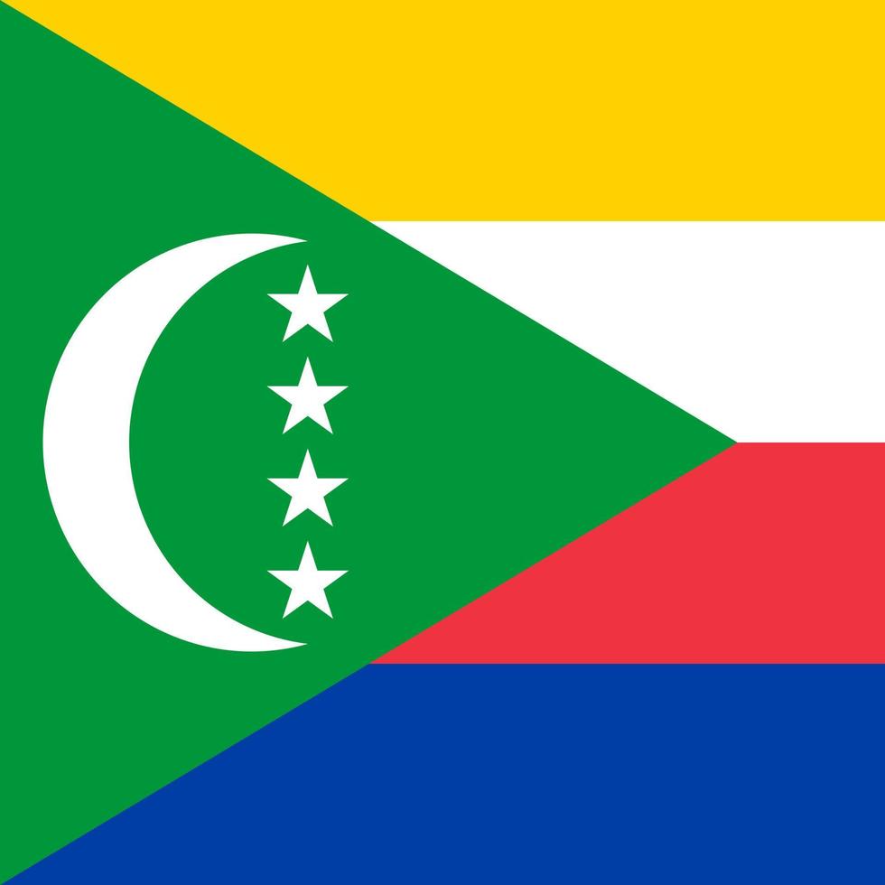 bandiera delle Comore, colori ufficiali. illustrazione vettoriale. vettore