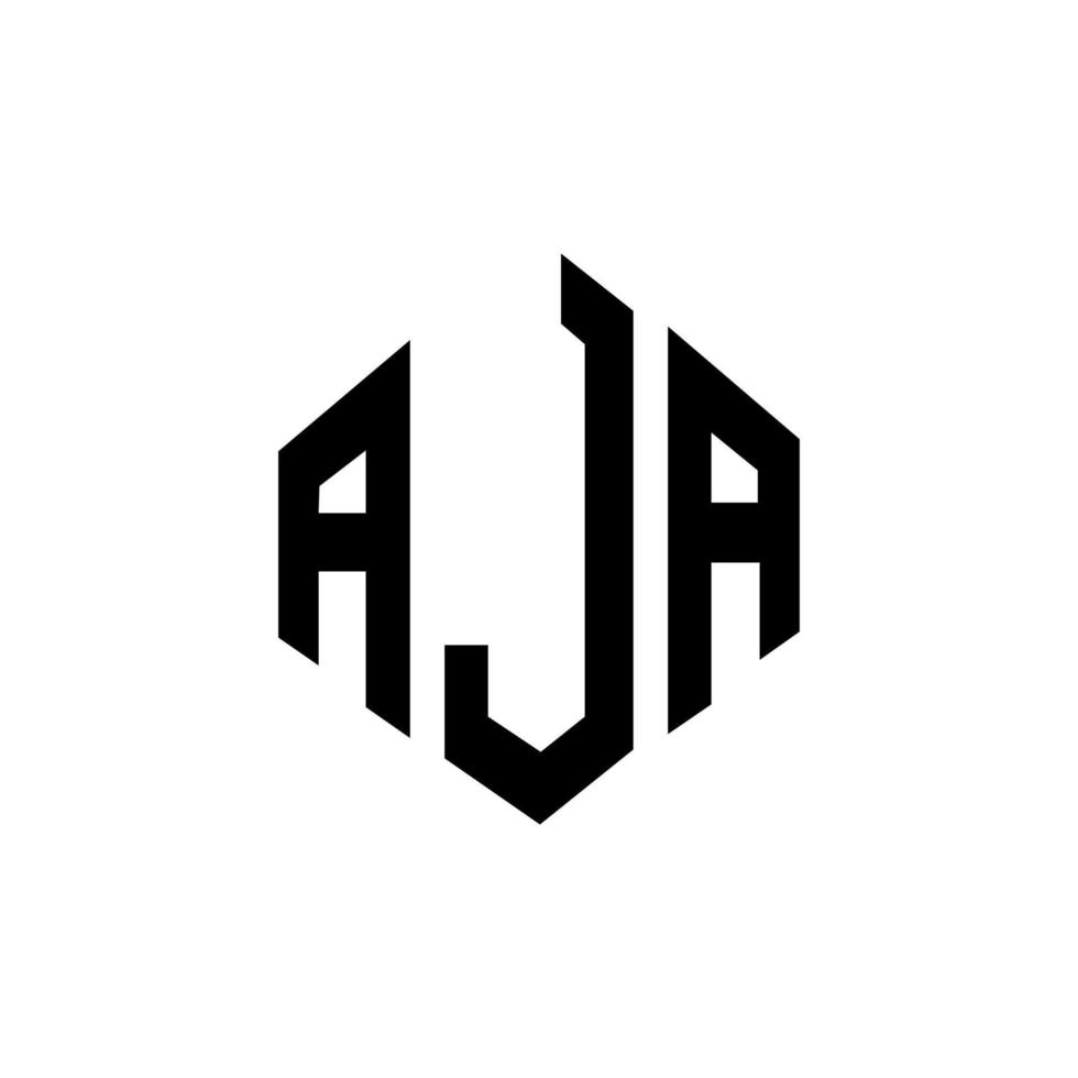 design del logo della lettera aja con forma poligonale. aja poligono e design del logo a forma di cubo. aja modello di logo vettoriale esagonale colori bianco e nero. monogramma aja, logo aziendale e immobiliare.