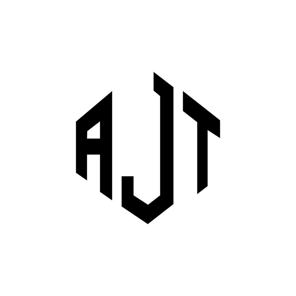 design del logo della lettera ajt con forma poligonale. ajt poligono e design del logo a forma di cubo. ajt esagono logo modello vettoriale colori bianco e nero. monogramma ajt, logo aziendale e immobiliare.