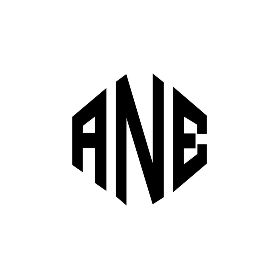 ane lettera logo design con forma poligonale. ane poligono e design del logo a forma di cubo. ane esagono vettore logo modello colori bianco e nero. ane monogramma, logo aziendale e immobiliare.