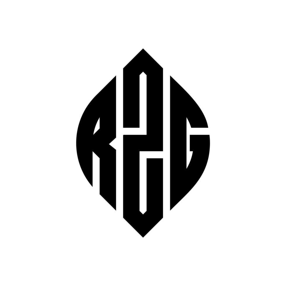 rzg cerchio lettera logo design con forma circolare ed ellittica. lettere di ellisse rzg con stile tipografico. le tre iniziali formano un logo circolare. rzg cerchio emblema astratto monogramma lettera marchio vettore. vettore