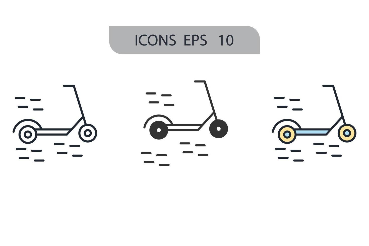 scooter icone simbolo elementi vettoriali per il web infografica