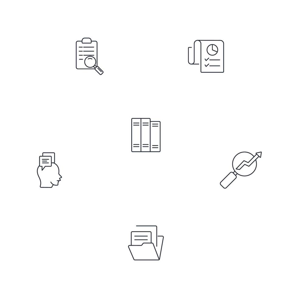 set di icone di case study. case study pack simbolo elementi vettoriali per il web infografico