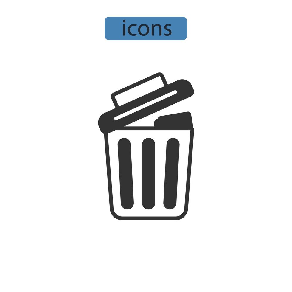 cestino icone simbolo elementi vettoriali per il web infografica
